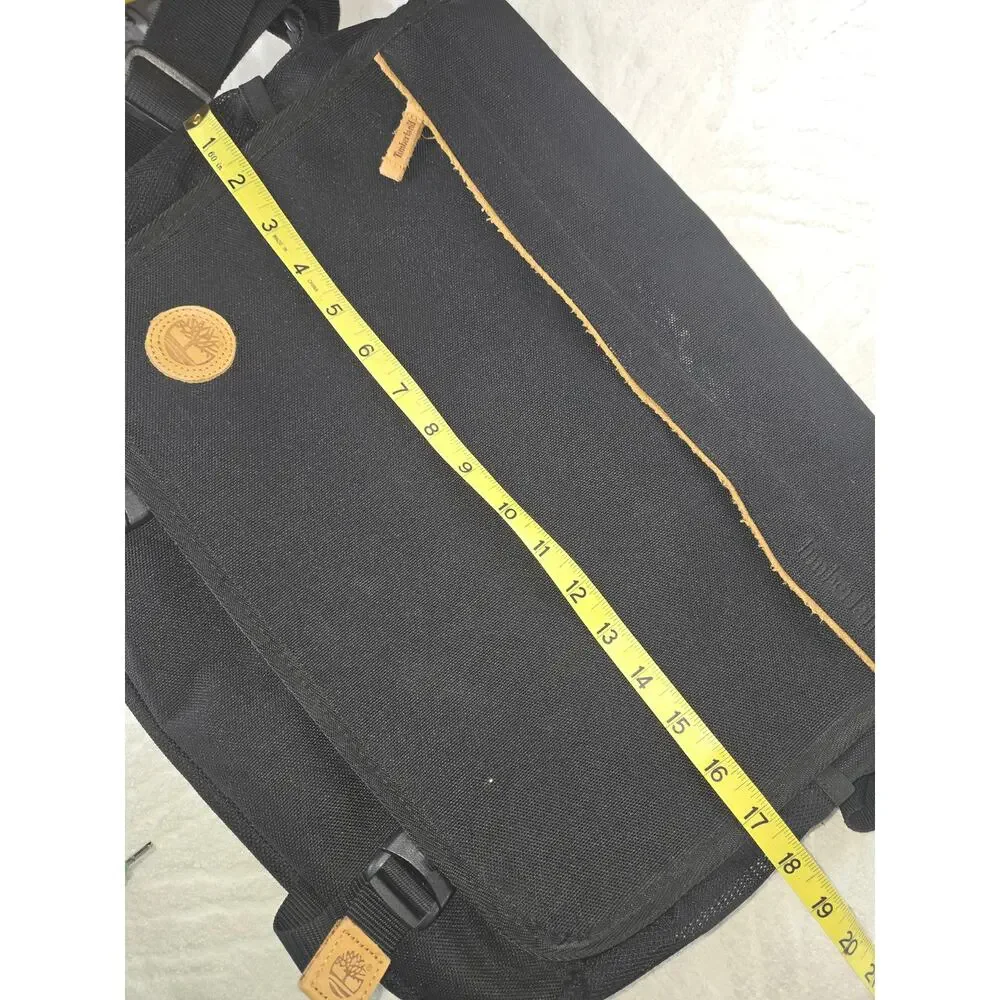 Timberland Vintage Canvas Messenger Bag Laptop Crossbody Large 18x15 Black